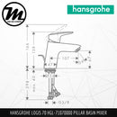 HANSGROHE Logis 70 Pillar Basin Mixer HGL-71070000 - Mirage Trade & Distribution