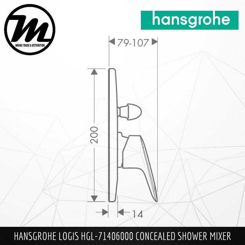 HANSGROHE Logis Concealed Shower Mixer HGL-71406000 - Mirage Trade & Distribution