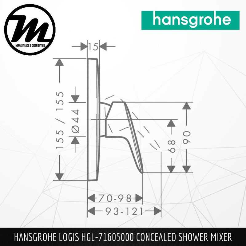 HANSGROHE Logis Concealed Shower Mixer HGL-71605000 - Mirage Trade & Distribution