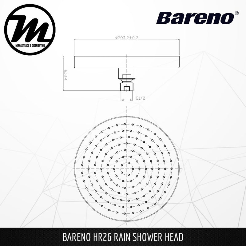 BARENO PLUS Rain Shower HR26 - Mirage Trade & Distribution