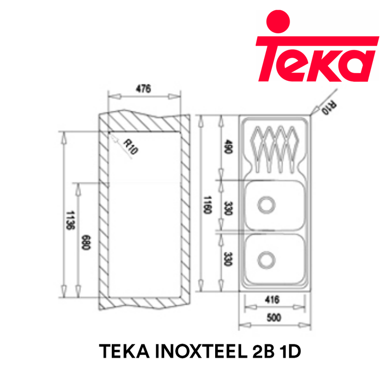 TEKA Stainless Steel Sink Inoxteel 2B 1D - Mirage Trade & Distribution