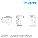 CLAYTAN Jacqueline Wall Hung Basin WB142 - Mirage Trade & Distribution