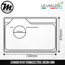 LEVANZO Stainless Steel SUS304 Kitchen Sink K7247 - Mirage Trade & Distribution