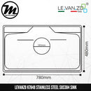 LEVANZO Stainless Steel SUS304 Kitchen Sink K7848 - Mirage Trade & Distribution