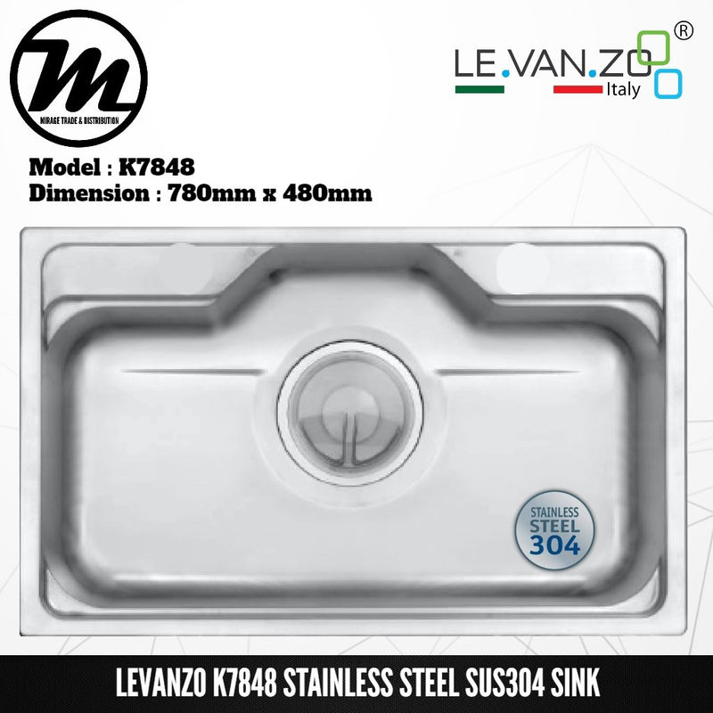 LEVANZO Stainless Steel SUS304 Kitchen Sink K7848 - Mirage Trade & Distribution
