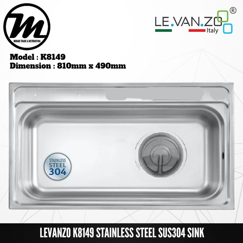 LEVANZO Stainless Steel SUS304 Kitchen Sink K8149 - Mirage Trade & Distribution
