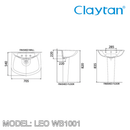 CLAYTAN Leo Wall Hung Basin WB1001 - Mirage Trade & Distribution