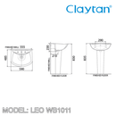 CLAYTAN Leo Wall Hung Basin WB1011 - Mirage Trade & Distribution