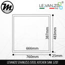 LEVANZO Hand Made Stainless Steel SUS304 Kitchen Sink 120T - Mirage Trade & Distribution