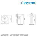 CLAYTAN Melissa Wall Hung Basin WB1054 - Mirage Trade & Distribution