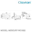 CLAYTAN Mercury One Piece Toilet Bowl WC1622 - Mirage Trade & Distribution