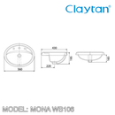 CLAYTAN Mona Counter Top Basin WB106 - Mirage Trade & Distribution