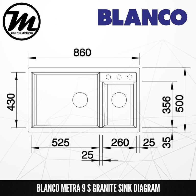 BLANCO Metra 9 Silgranit™ PuraDur™ Granite Sink - Mirage Trade & Distribution