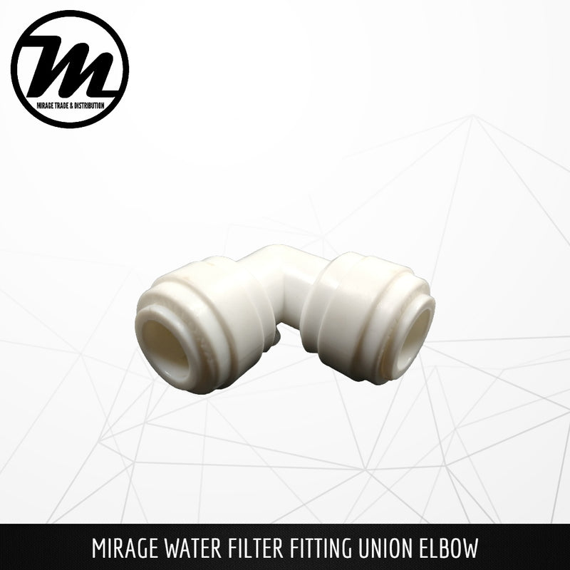 Mirage Water Filter Fitting Quick Connect EZ Push in Union Elbow Fitting - Mirage Trade & Distribution