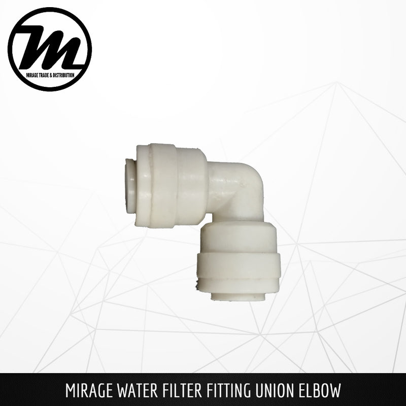 Mirage Water Filter Fitting Quick Connect EZ Push in Union Elbow Fitting - Mirage Trade & Distribution