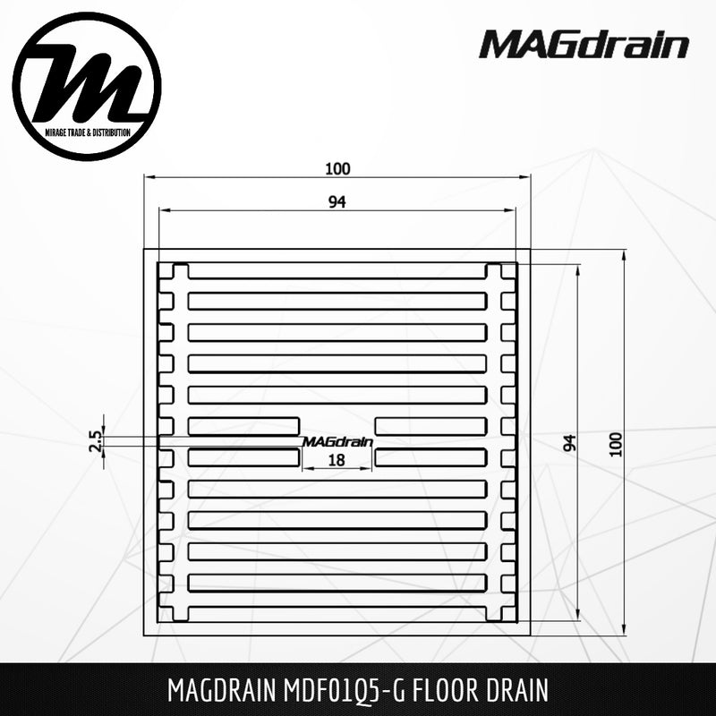 MAGDRAIN Stainless Steel SUS304 Floor Drain / Floor Grating MDF01Q5-G - Mirage Trade & Distribution