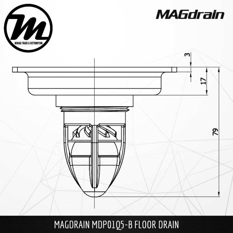 MAGDRAIN Stainless Steel SUS304 Floor Drain / Floor Grating MDP01Q5-B - Mirage Trade & Distribution