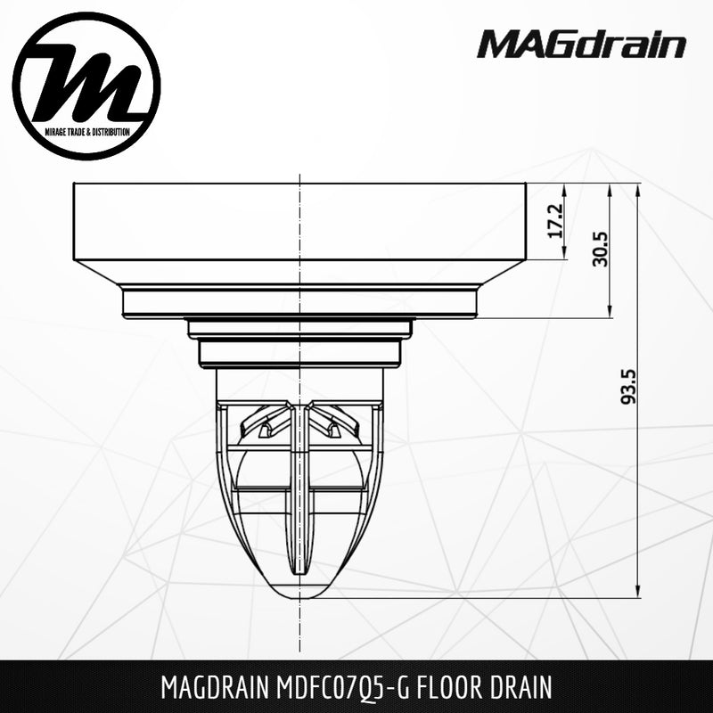 MAGDRAIN Stainless Steel SUS304 Floor Drain / Floor Grating MDF07Q5-G - Mirage Trade & Distribution