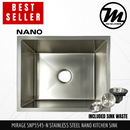 MIRAGE Stainless Steel Kitchen Nano Sink SNP5545-N - Mirage Trade & Distribution