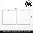 MIRAGE Stainless Steel Kitchen Nano Sink SNP8245-N - Mirage Trade & Distribution