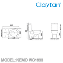 CLAYTAN Nemo One Piece Toilet Bowl WC1633 - Mirage Trade & Distribution