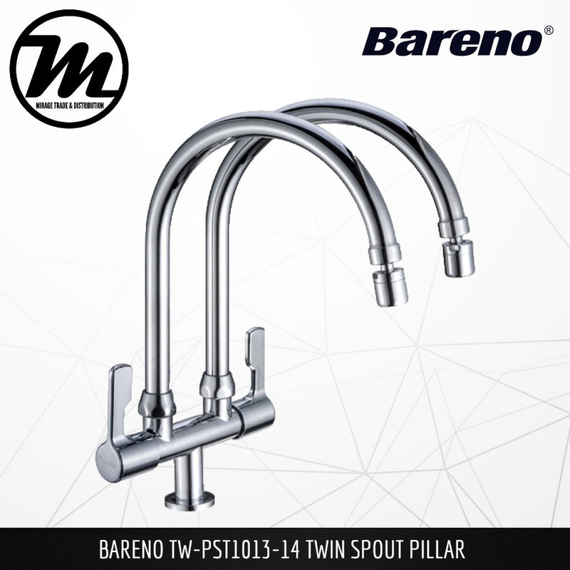 BARENO PLUS Double Spout Pillar Sink Tap TW-PST1013-14 - Mirage Trade & Distribution
