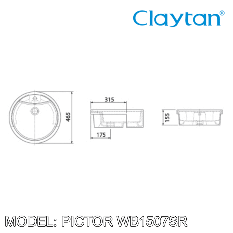 CLAYTAN Pictor Semi Recess Basin WB1507SR - Mirage Trade & Distribution