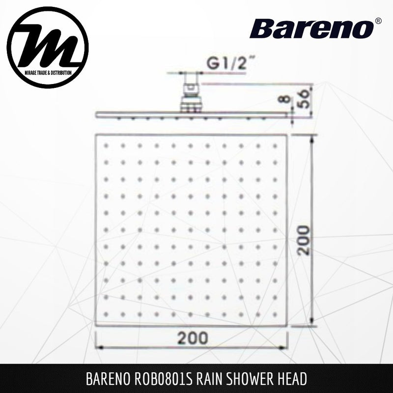 BARENO PLUS Rain Shower ROB0801S - Mirage Trade & Distribution
