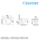 CLAYTAN Royale Wall Hung Toilet Bowl WH140 - Mirage Trade & Distribution