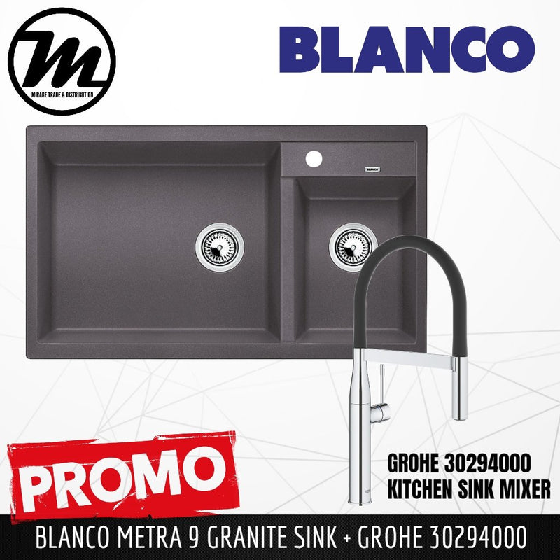 [PROMOTION] BLANCO Silgranit Kitchen Granite Sink Metra 9 LP (with GROHE Kitchen Mixer) Made in Germany - Mirage Trade & Distribution