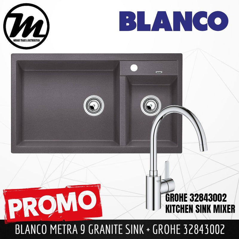 [PROMOTION] BLANCO Silgranit Kitchen Granite Sink Metra 9 LP (with GROHE Kitchen Mixer) Made in Germany - Mirage Trade & Distribution