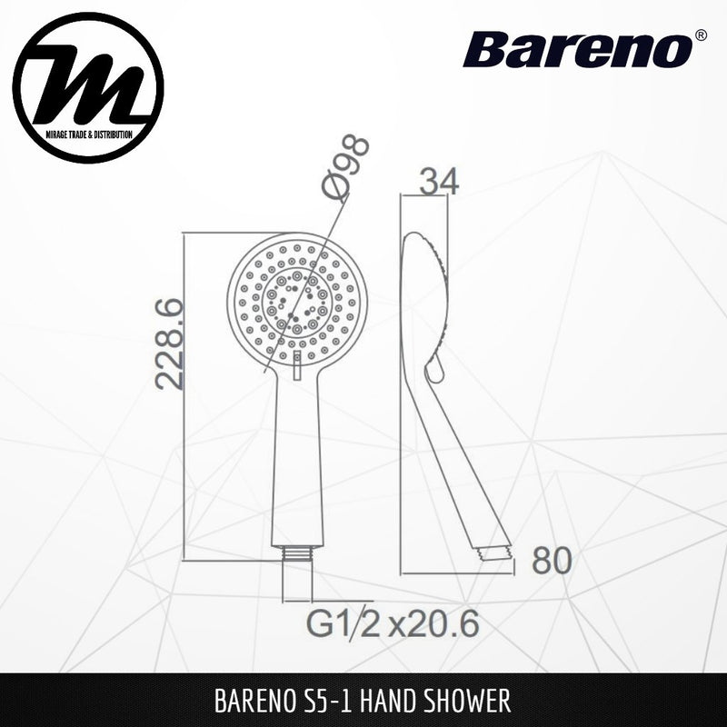 BARENO PLUS Hand Shower S5-1 - Mirage Trade & Distribution