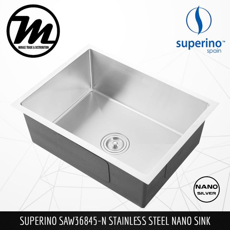 SUPERINO Stainless Steel SUS304 NANO GREY Sink SAW36845-N - Mirage Trade & Distribution
