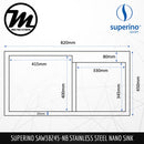 SUPERINO Stainless Steel SUS304 NANO BLACK Kitchen Sink SAW38245-NB - Mirage Trade & Distribution