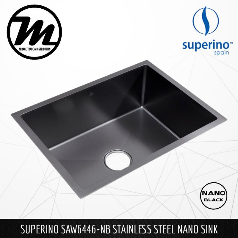 SUPERINO Stainless Steel SUS202 NANO BLACK Kitchen Sink SAW6446-NB - Mirage Trade & Distribution