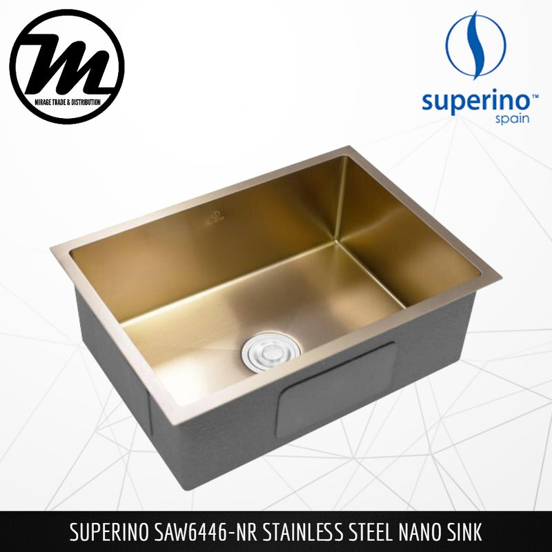 SUPERINO Stainless Steel SUS202 NANO ROSE GOLD Kitchen Sink SAW6446-NR - Mirage Trade & Distribution