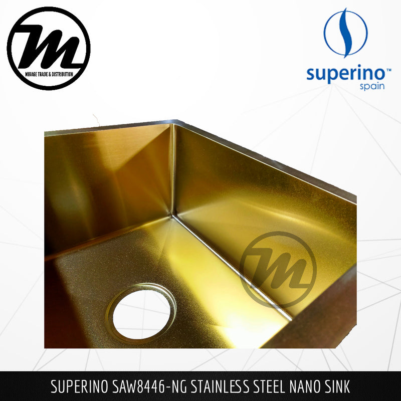 SUPERINO Stainless Steel SUS202 NANO GOLD Kitchen Sink SAW8446-NG - Mirage Trade & Distribution