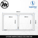 SUPERINO Stainless Steel SUS202 NANO GOLD Kitchen Sink SAW8446-NG - Mirage Trade & Distribution