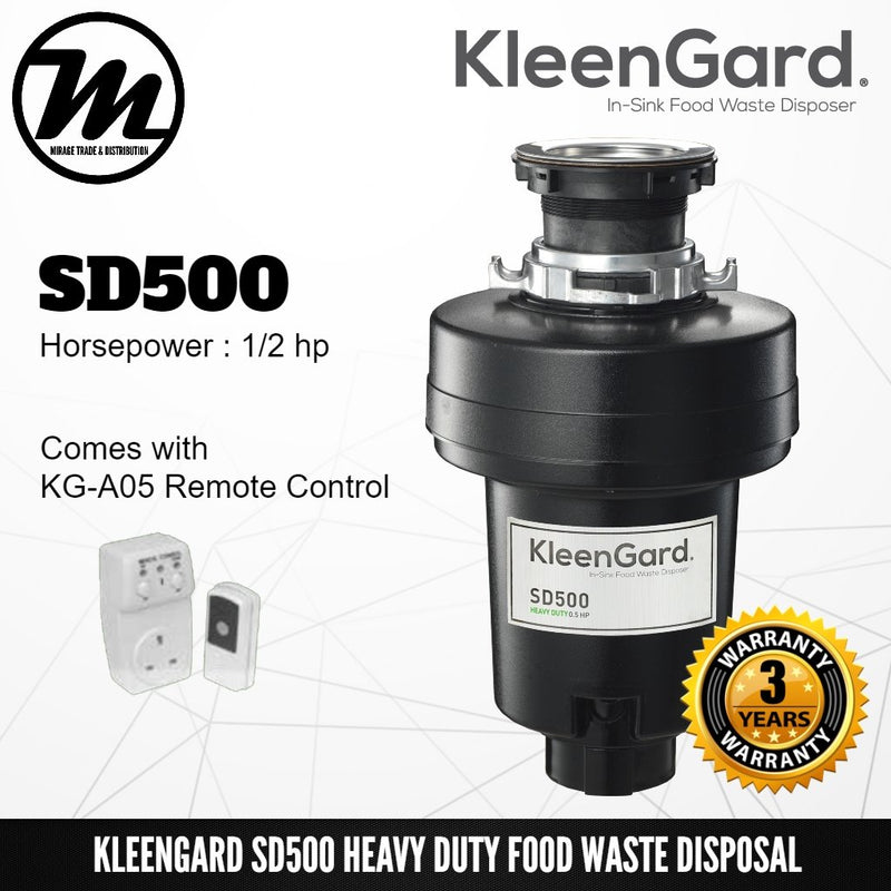 KLEENGARD Food Waste Disposer SD500 Heavy Duty with 3 Year Warranty - Mirage Trade & Distribution