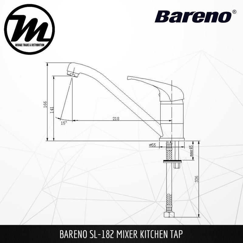 BARENO PLUS Pillar Sink Mixer SL-182 - Mirage Trade & Distribution