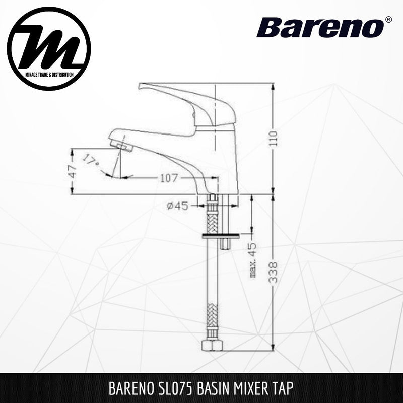 BARENO PLUS Pillar Basin Mixer SL075 - Mirage Trade & Distribution