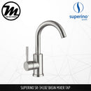 SUPERINO Pillar Basin Mixer Tap SR34182 - Mirage Trade & Distribution