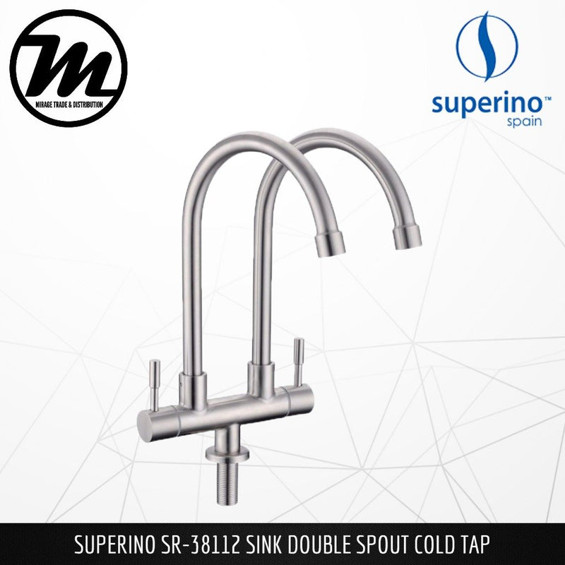 SUPERINO Double Spout Pillar Sink Tap SR38112 - Mirage Trade & Distribution