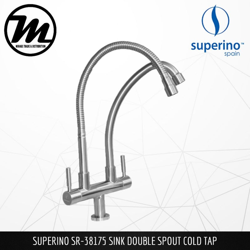 SUPERINO Double Spout Pillar Sink Tap SR38175 - Mirage Trade & Distribution