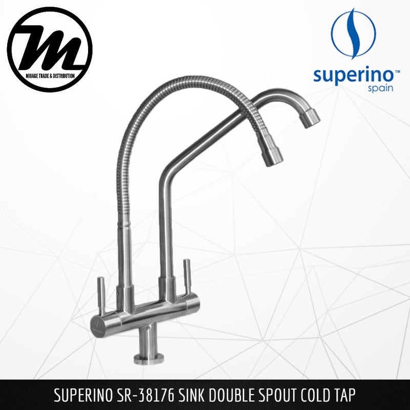 SUPERINO Double Spout Pillar Sink Tap SR38176 - Mirage Trade & Distribution