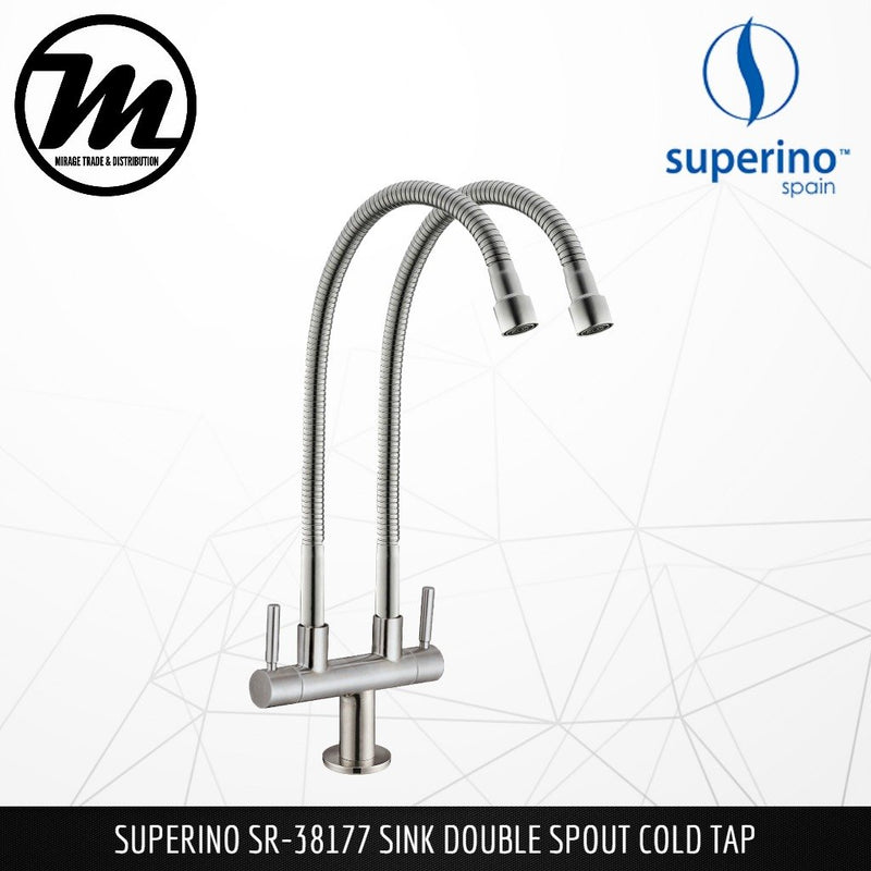 SUPERINO Double Spout Pillar Sink Tap SR38177 - Mirage Trade & Distribution