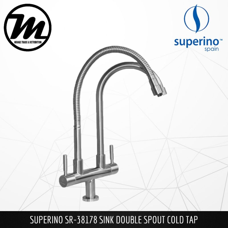 SUPERINO Double Spout Pillar Sink Tap SR38178 - Mirage Trade & Distribution