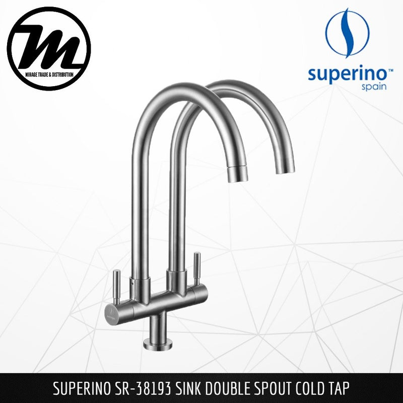 SUPERINO Double Spout Pillar Sink Tap SR38193 - Mirage Trade & Distribution