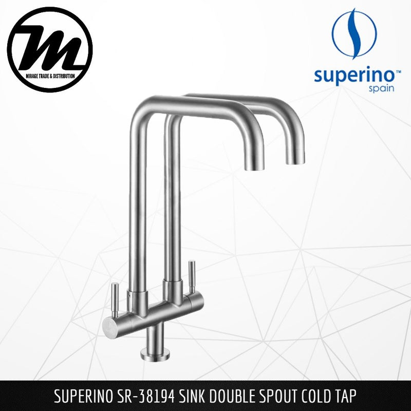 SUPERINO Double Spout Pillar Sink Tap SR38194 - Mirage Trade & Distribution