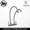 SUPERINO Double Spout Wall Sink Tap SR38275 - Mirage Trade & Distribution